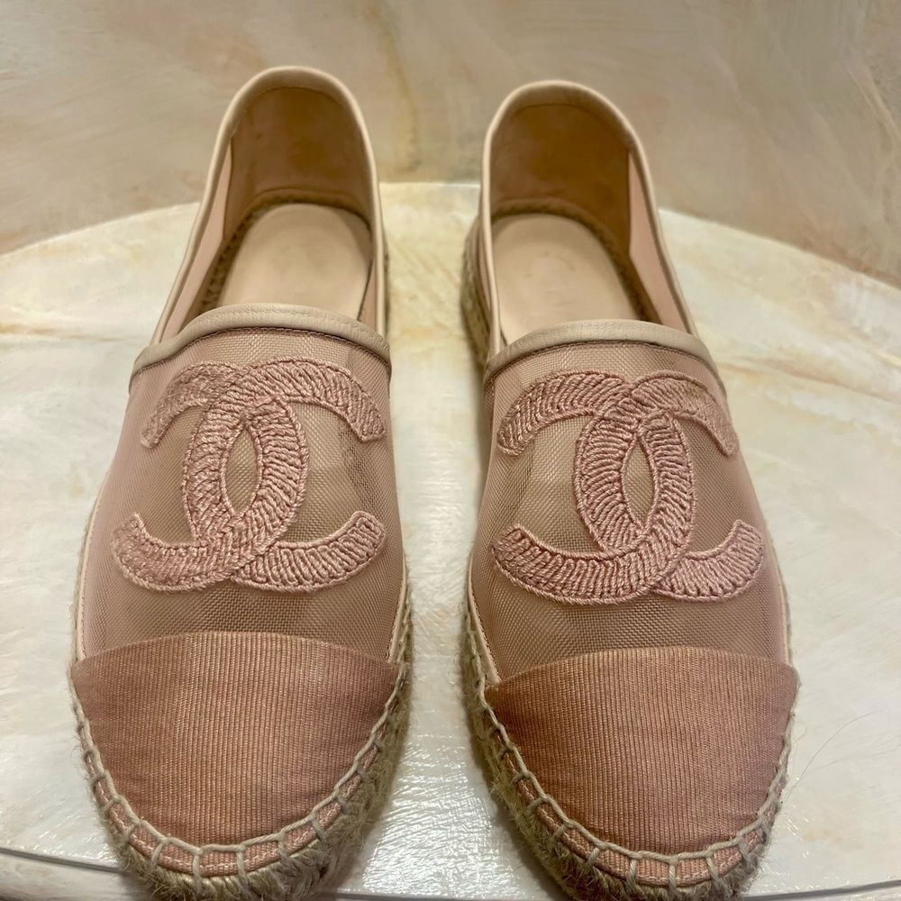 CHANEL Blush Pink Espadrilles